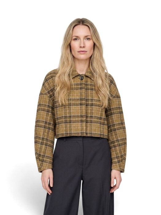 Bruine vest in ruit motief Parilla Jacket Minus