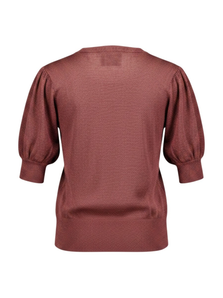 Bordeaux trui met glitter detail Liva Minus