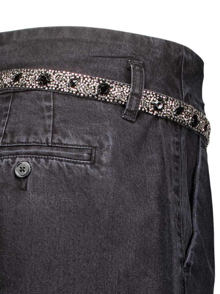 Zwarte Ballonjeans met juwelen riem Liu Jo