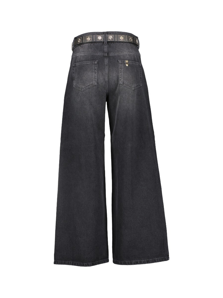 Zwarte loose fit jeans met strop in taille en riem Liu Jo 