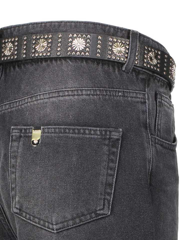 Zwarte loose fit jeans met strop in taille en riem Liu Jo 