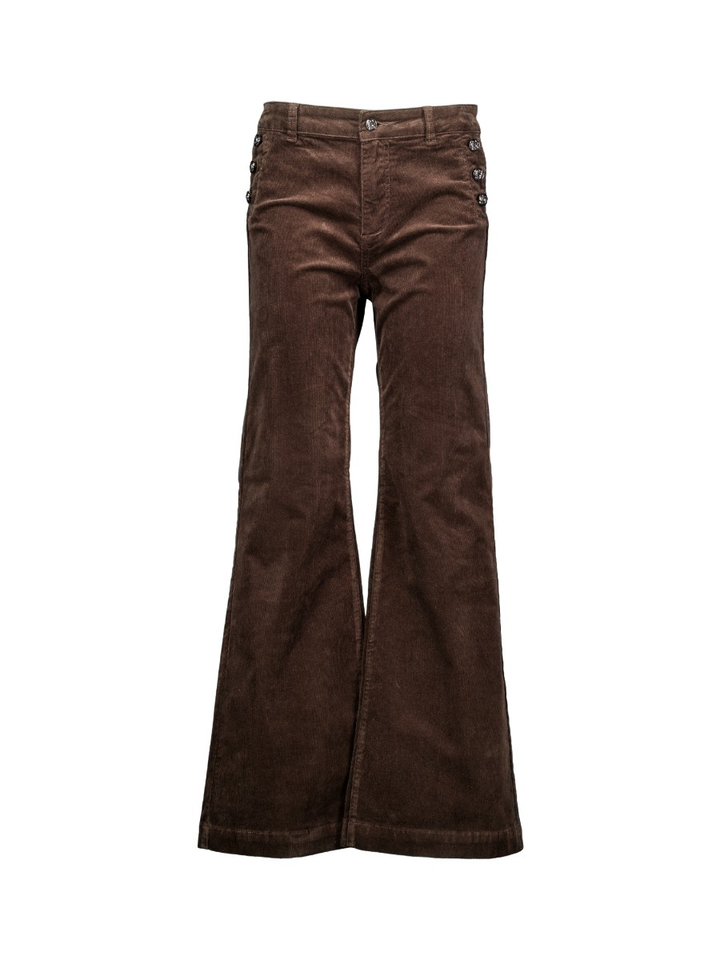 Bruine flared broek met juwelenknopen Liu Jo