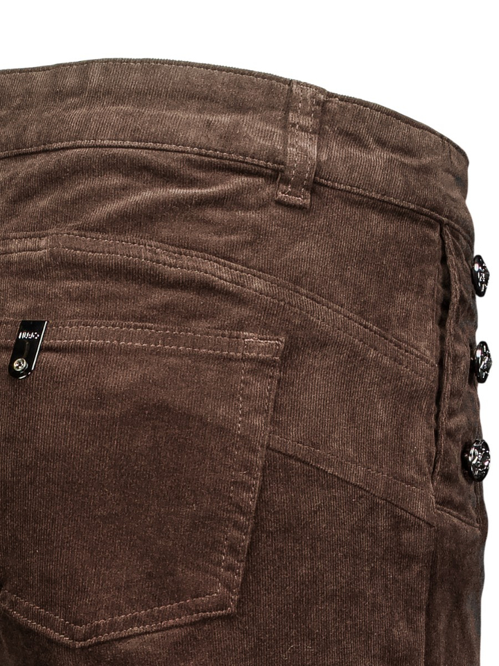 Bruine flared broek met juwelenknopen Liu Jo