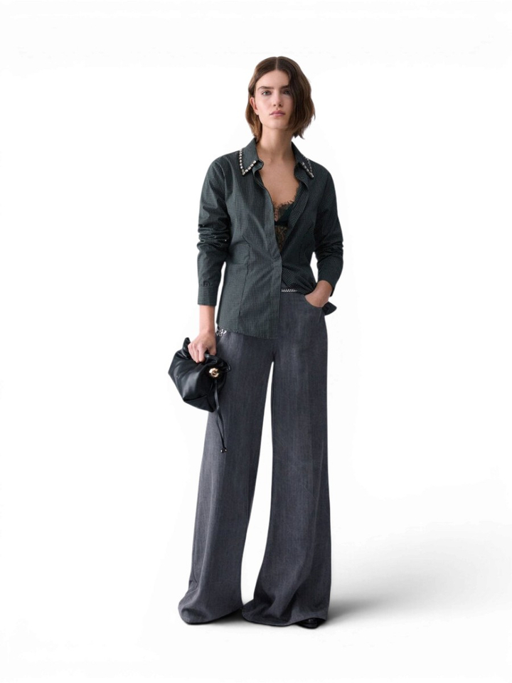 Grijze flare jeans met riem Liu Jo