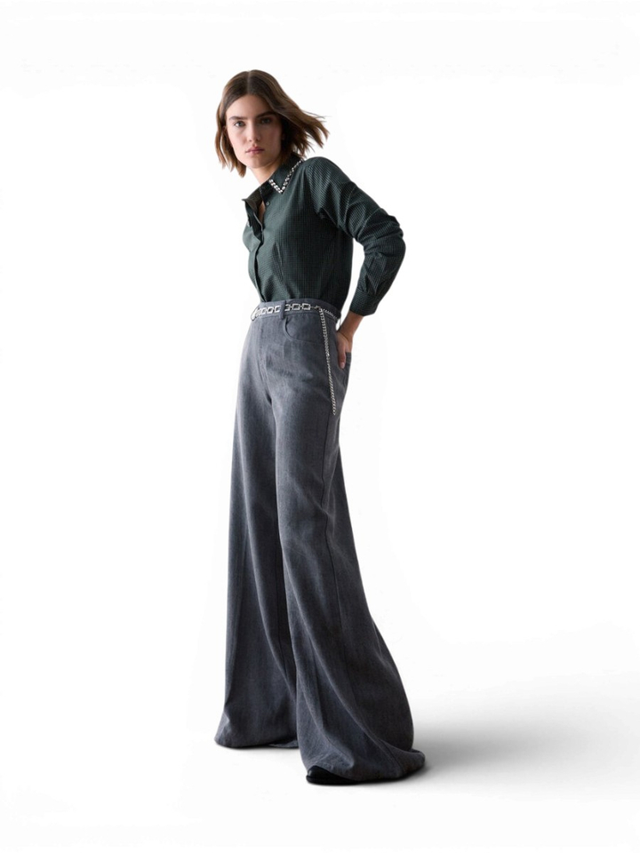 Grijze flare jeans met riem Liu Jo