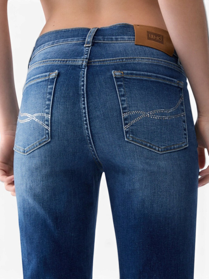 Donkerblauwe flare broek Authentic beat Liu Jo