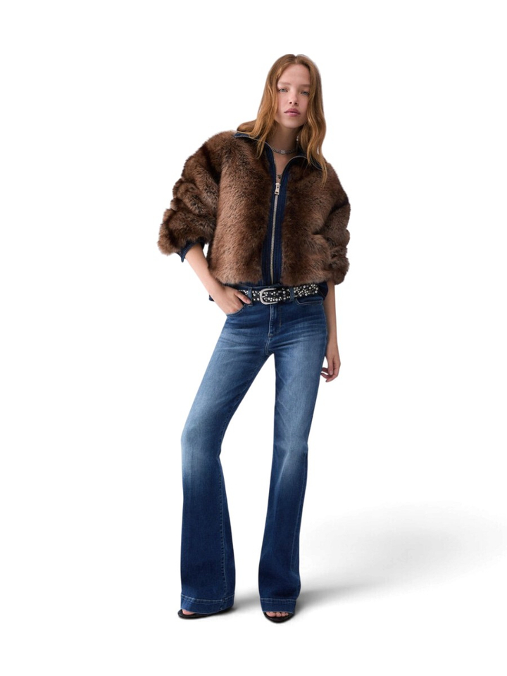 Donkerblauwe flare broek Authentic beat Liu Jo