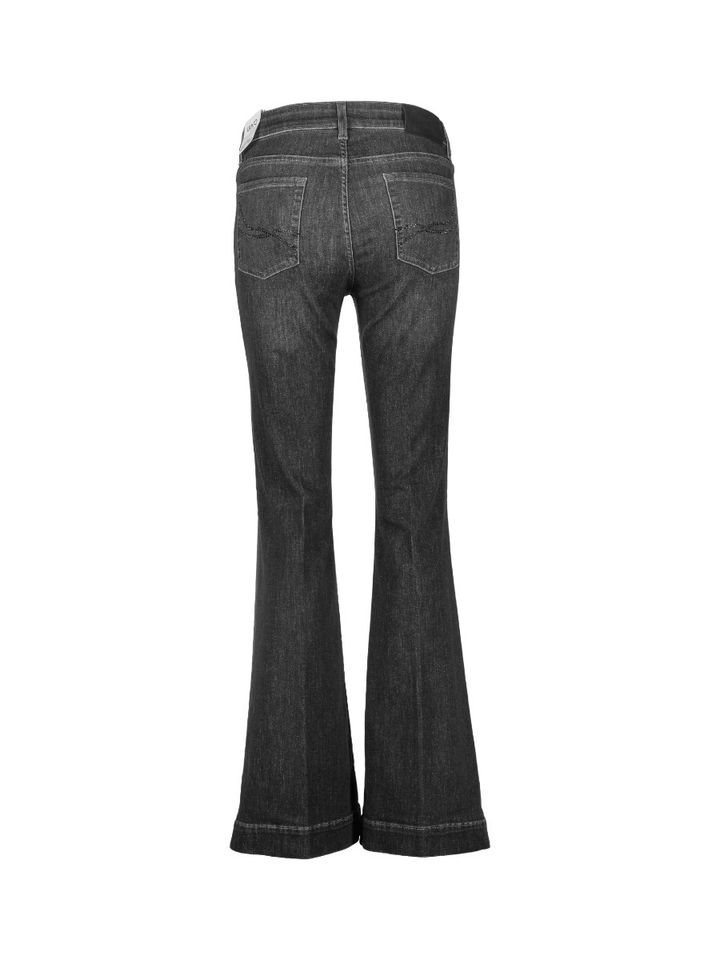 Grijze straight fit jeans met strass Liu Jo
