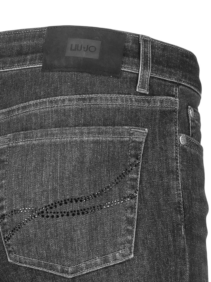 Grijze straight fit jeans met strass Liu Jo
