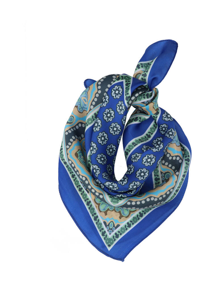 Blauwe sjaal met details Les Cordes 