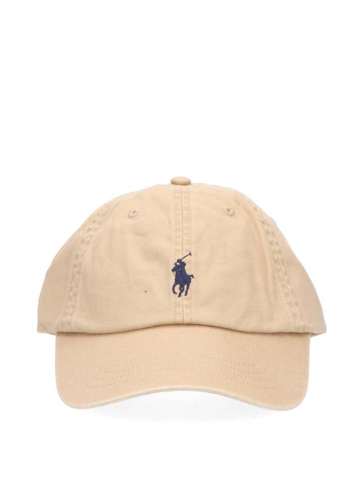 Beige pet met blauw logo Ralph Lauren 