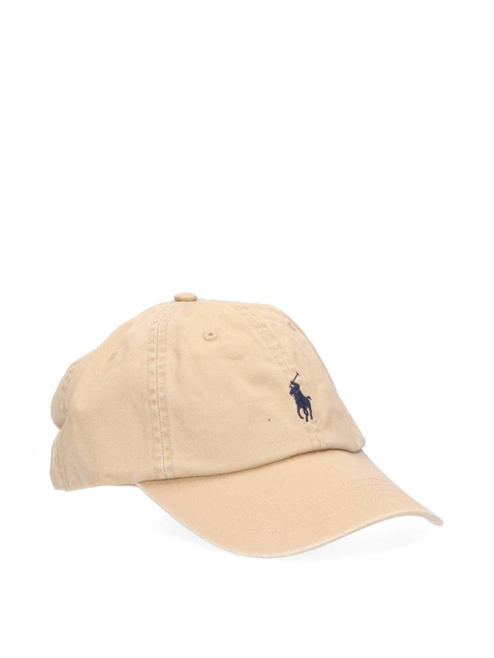 Beige pet met blauw logo Ralph Lauren 