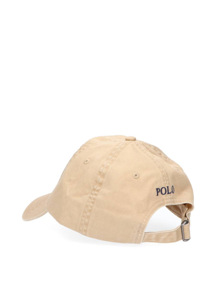 Beige pet met blauw logo Ralph Lauren 