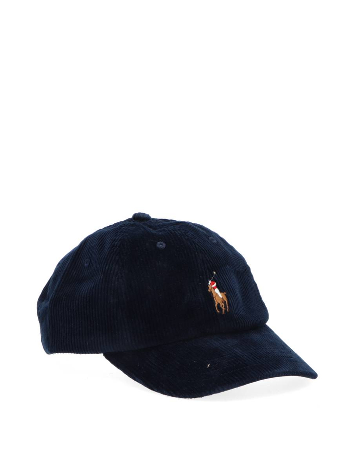Donkerblauwe ribfluwelen pet Ralph Lauren