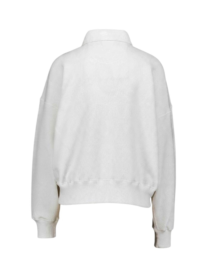 Witte sweater met polokraag en rits Ralph Lauren