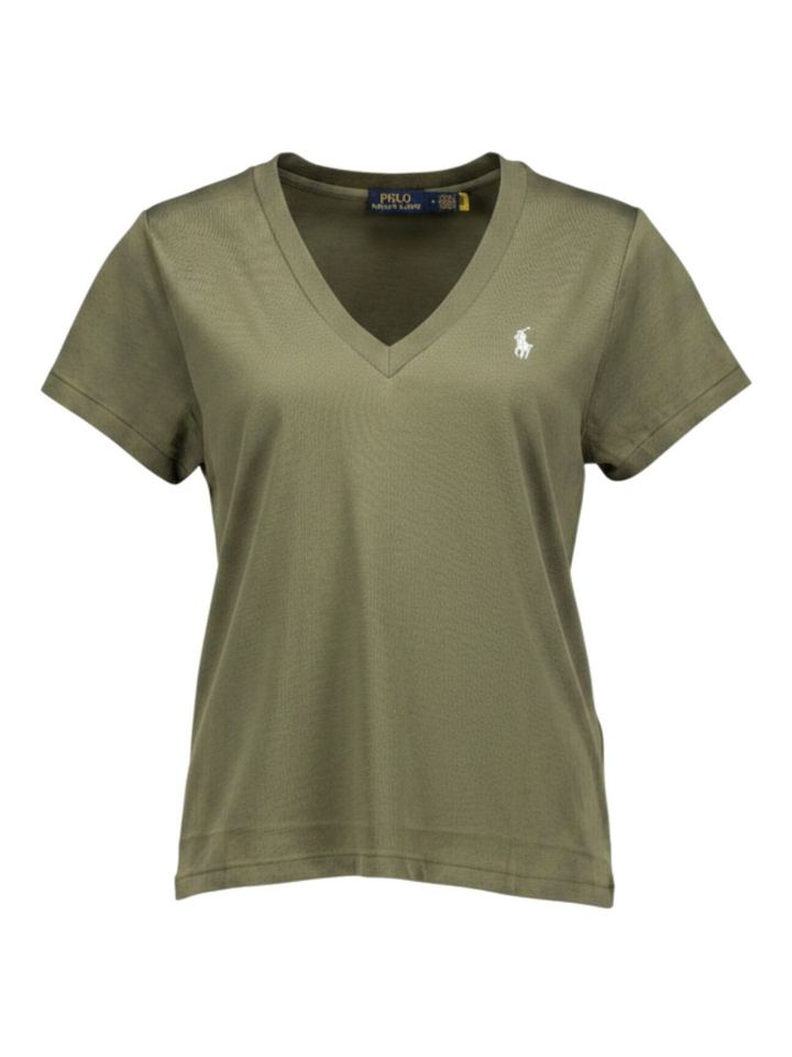 Groene t-shirt met een V-hals Ralph Lauren