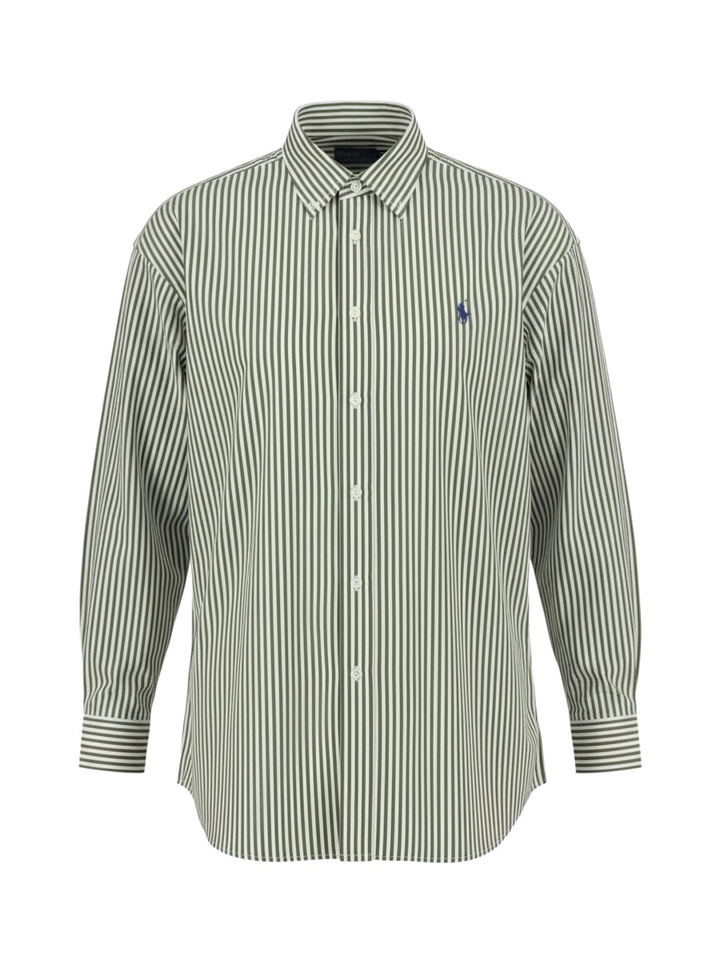Witte bloes met groene strepen Ralph Lauren