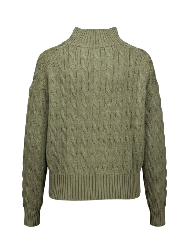 Groene kabeltrui met rits Ralph Lauren