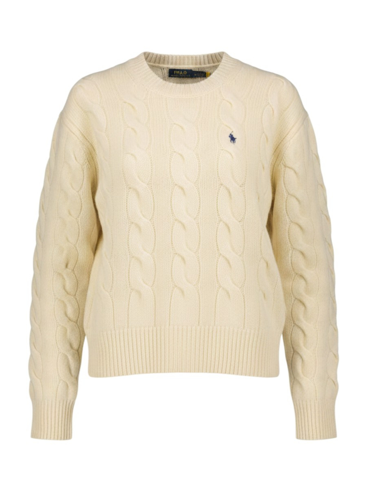 Crémekleurige sweater met ronde hals Ralph Lauren