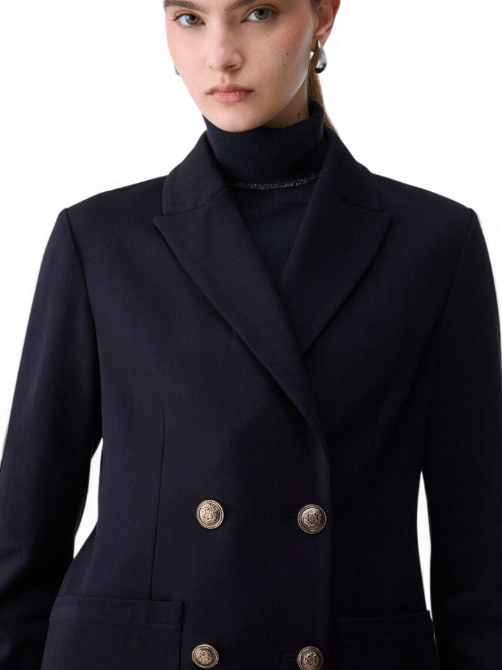 Donkerblauwe blazer met gouden knopen Liu Jo