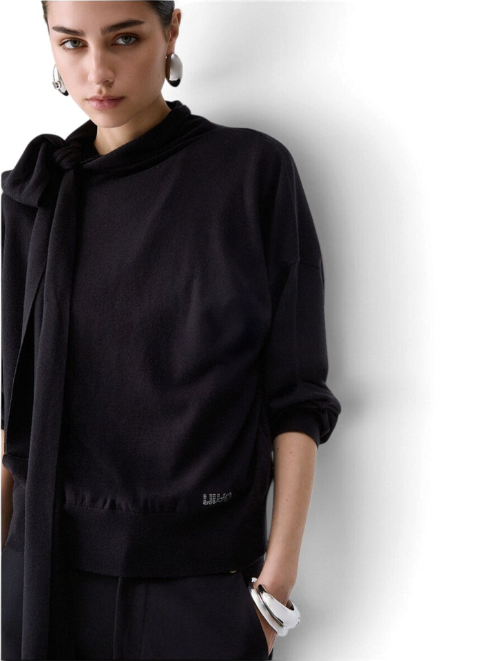 Zwarte trui met knoopdetail Liu Jo 