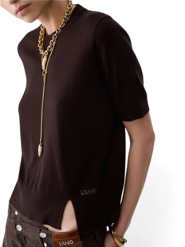 Bruine pull met korte mouwen Lui Jo