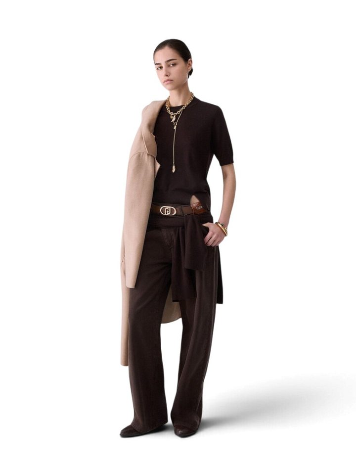 Bruine pull met korte mouwen Lui Jo