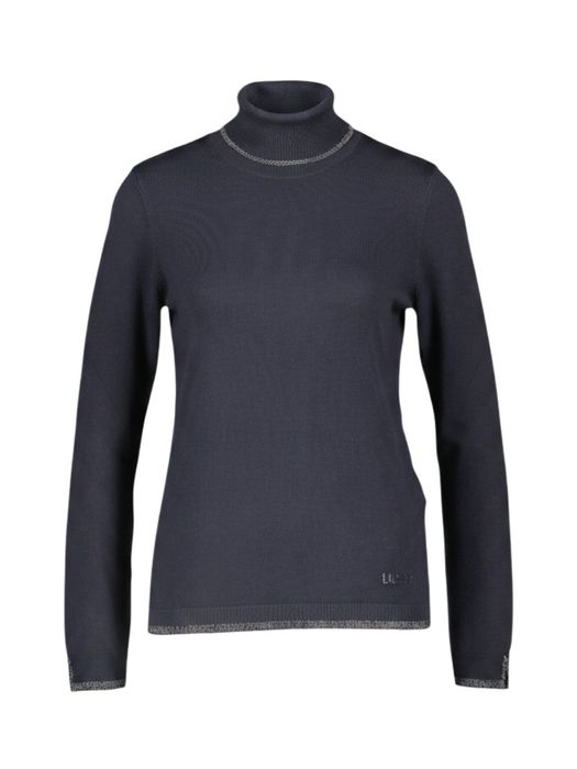 Donkerblauwe pull met rolkraag en glitter details Liu Jo