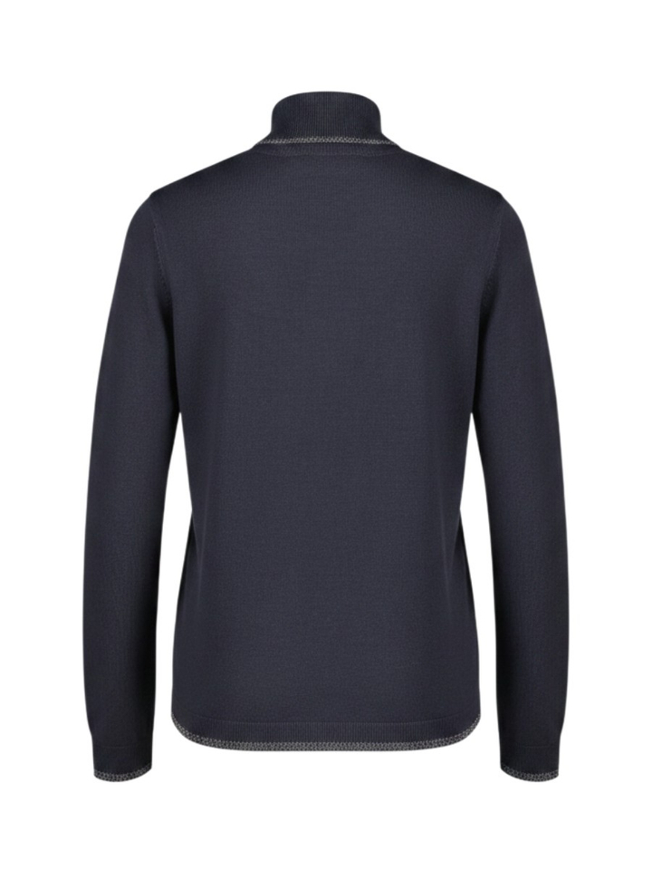 Donkerblauwe pull met rolkraag en glitter details Liu Jo
