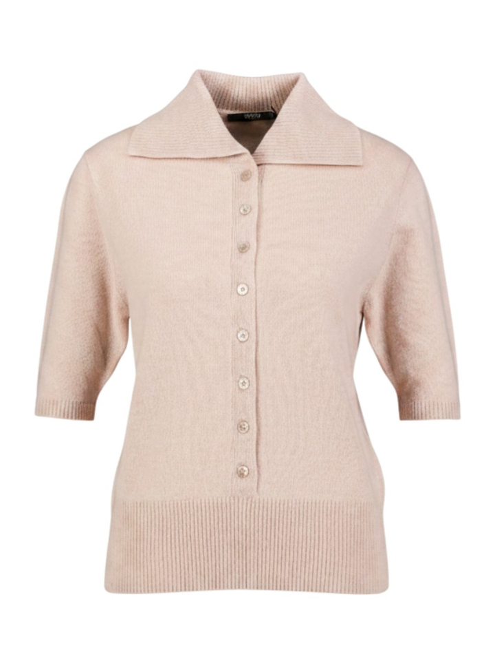 Zalmkleurige polo in wollen mix Seventy