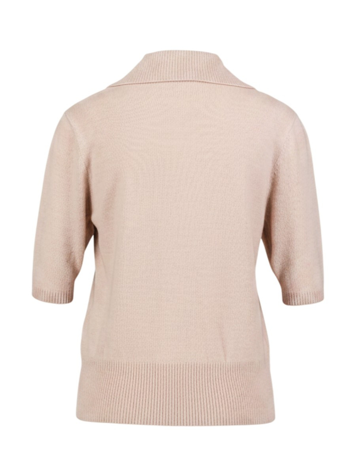 Zalmkleurige polo in wollen mix Seventy