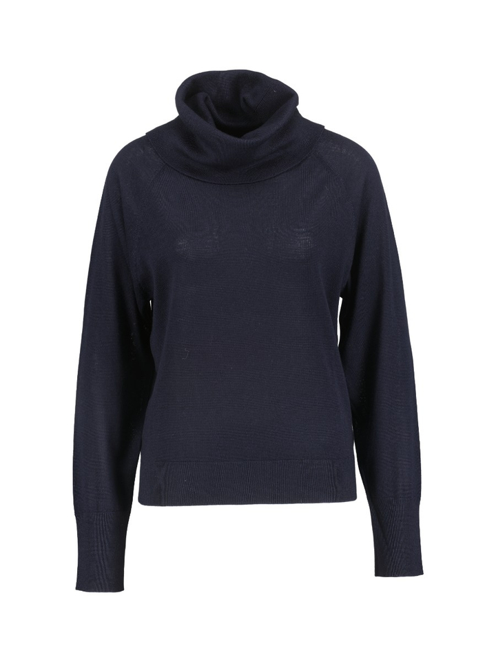 Blauwe katoenen pull met rolkraag en lange mouwen Seventy