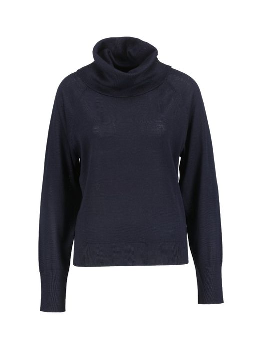 Blauwe katoenen pull met rolkraag en lange mouwen Seventy