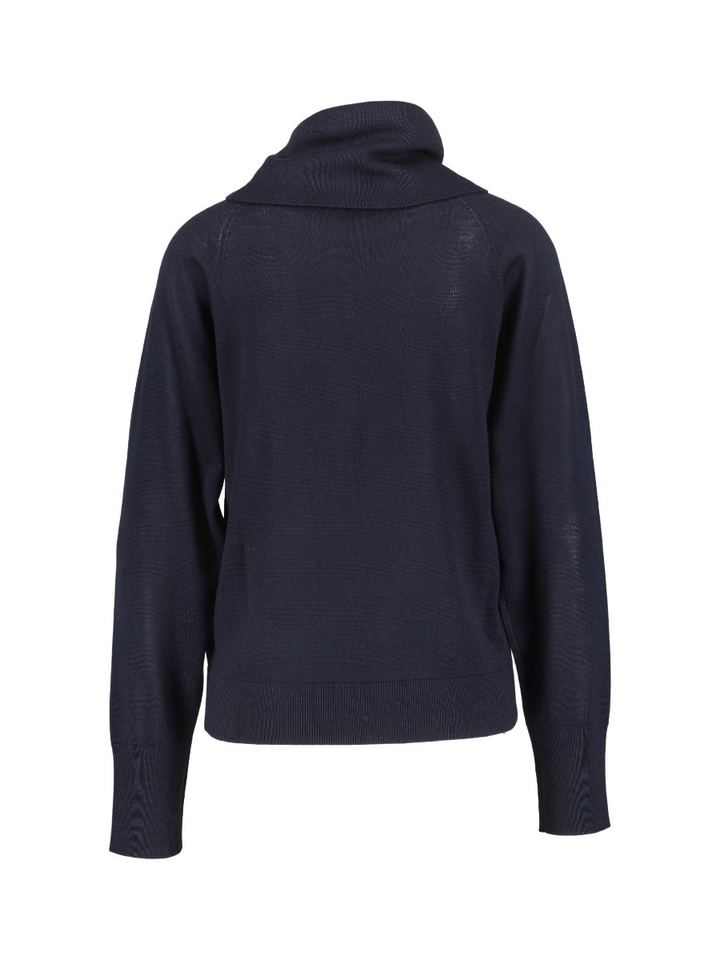 Blauwe katoenen pull met rolkraag en lange mouwen Seventy