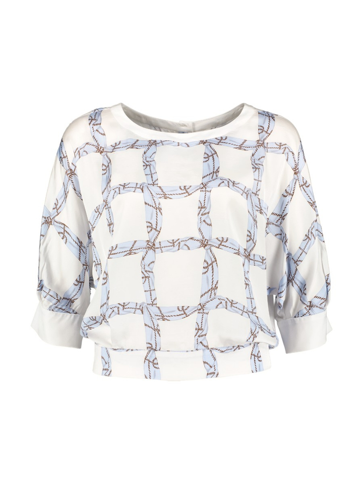 Witte bloes met blauwe print Bolla Furore