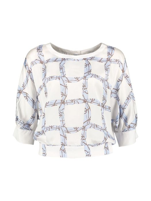 Witte bloes met blauwe print Bolla Furore