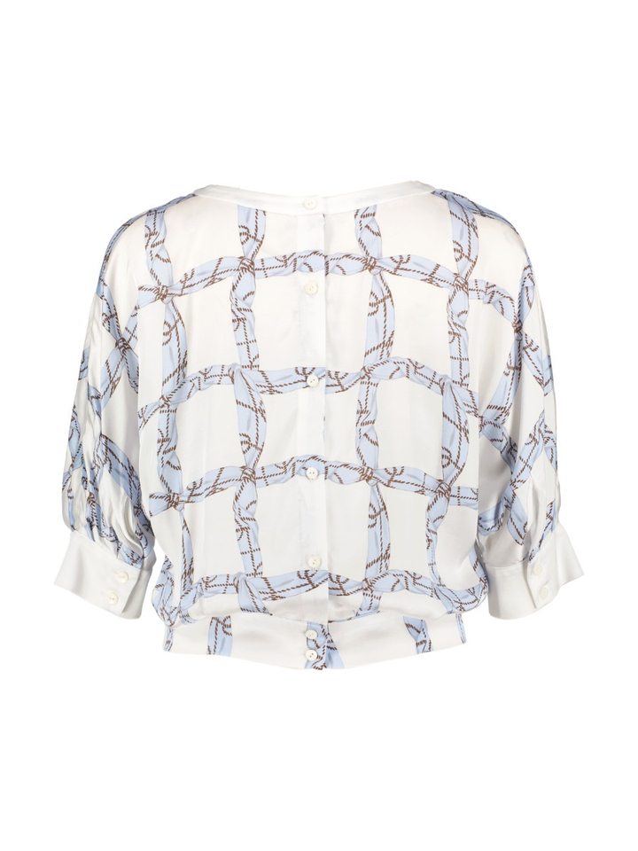 Witte bloes met blauwe print Bolla Furore