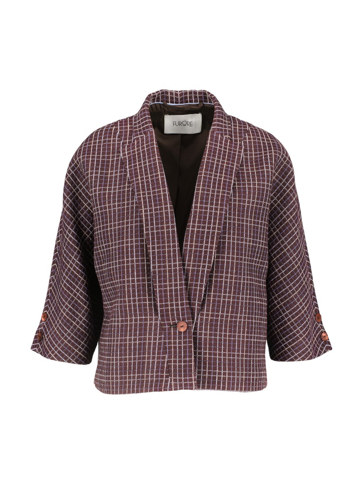 Donkerbruine vest in ruit motief Circo Furore