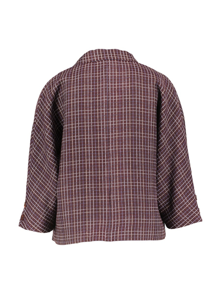 Donkerbruine vest in ruit motief Circo Furore