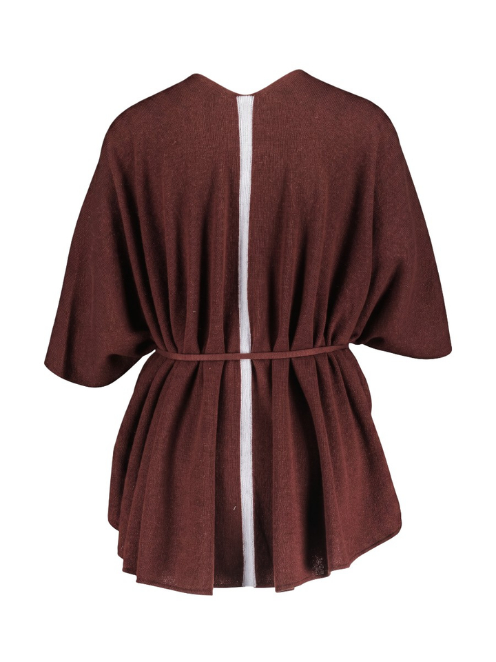 Bordeaux openvallende poncho van wol en kasjmier  Wonder Furore 