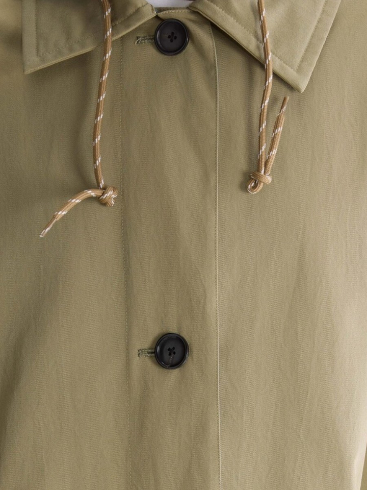 Kaki groene omkeerbare oversized trenchcoat met kap Hearty Bellerose 