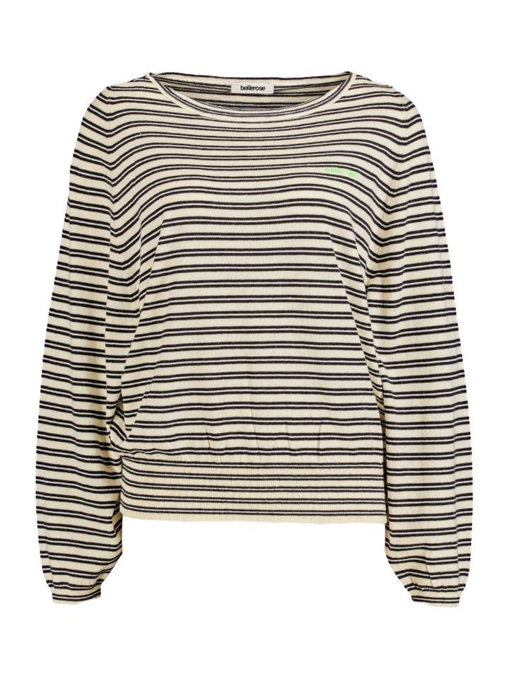 Wit/donkerblauwe t-shirt met lange mouwen Gerhi Bellerose