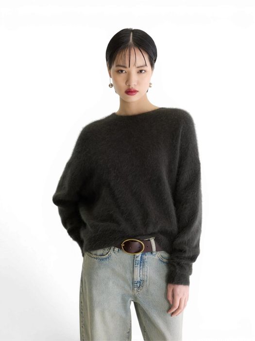 Groene wollen pull met ronde hals Datu Bellerose