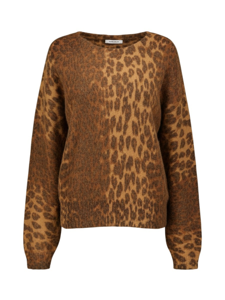 Bruine trui met dierenprint Diol Bellerose