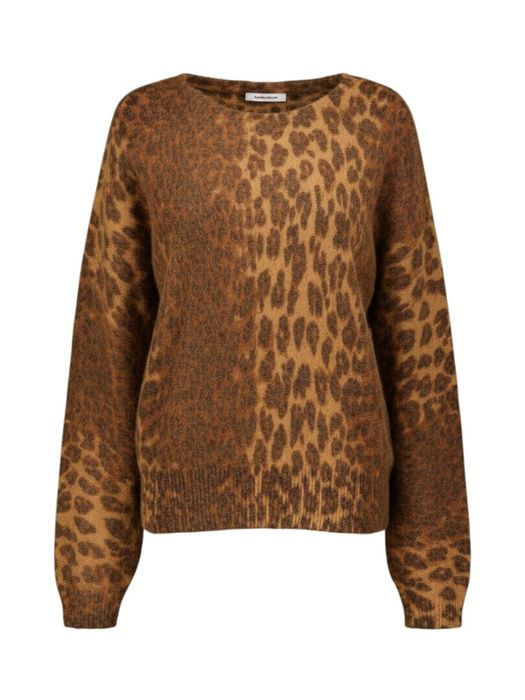 Bruine trui met dierenprint Diol Bellerose