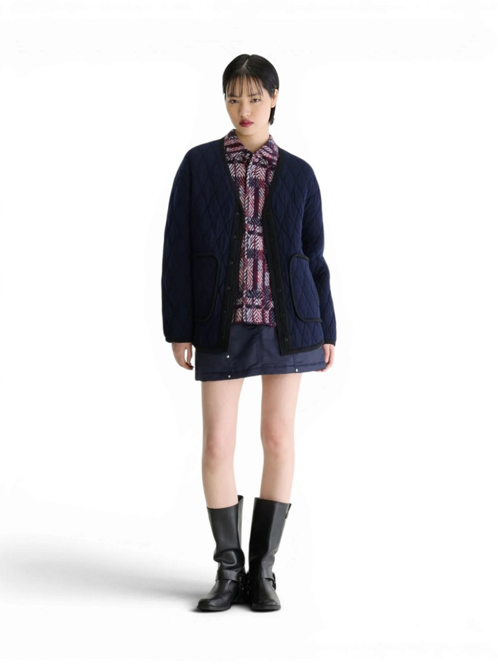 Marineblauw cardigan met een V-hals Aiga Bellerose 