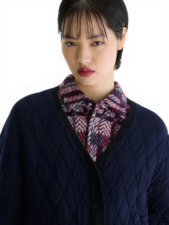 Marineblauw cardigan met een V-hals Aiga Bellerose 