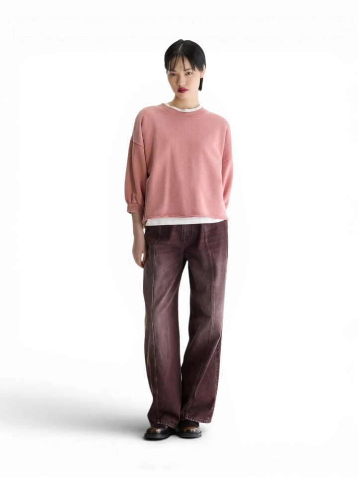 Etruskisch rood sweatshirt met ronde hals Vickske Bellerose 