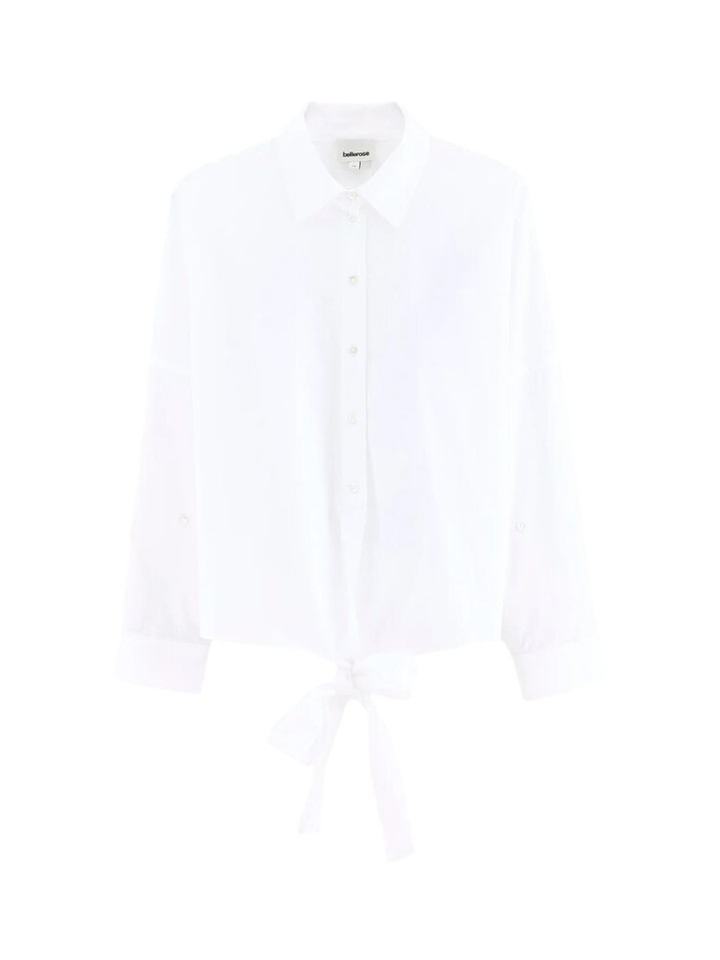 Witte bloes met knoop detail Candice Bellerose 