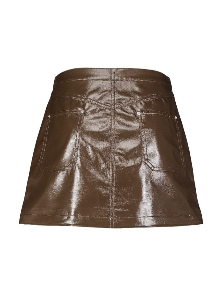 Bruine minirok in lederlook Jeezy Bellerose